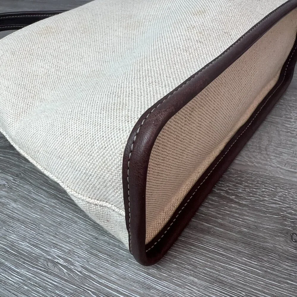 Vintage Coach Shoulder Bag 6181 Ivory Brown Canvas/Leather - Picture 4 of 7